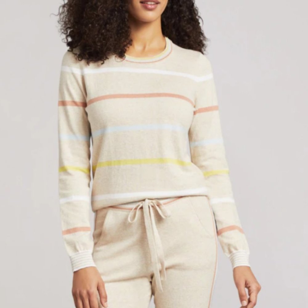 Faherty Stripe Crew Neck Sweater, Size S